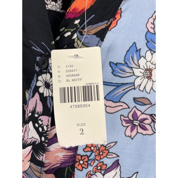 NWT Anthropologie Sz 2 Maeve Leyster Shirt Dress Floral Long Sleeved Midi - Picture 7 of 17